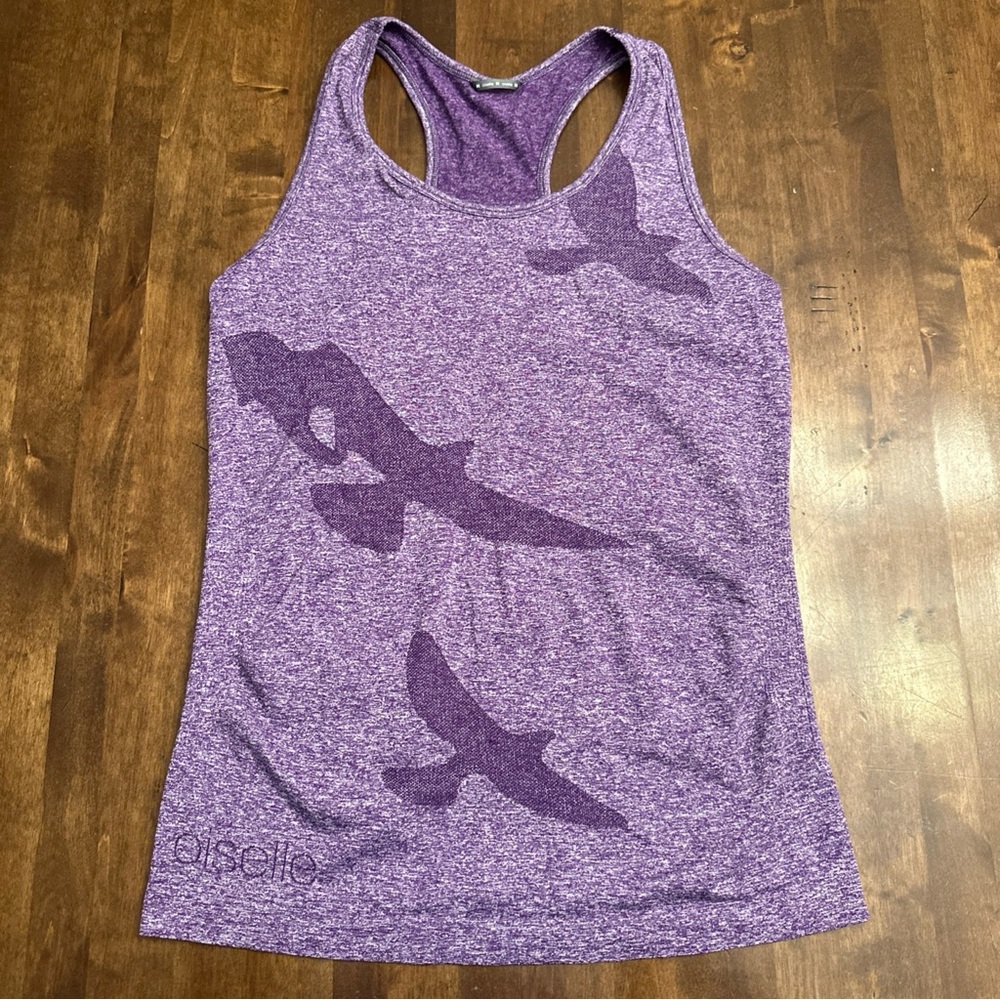 Oiselle‎ Fly Tank Purple Medium Birds Sporty Gym Running Yoga WalkingComfy 💜